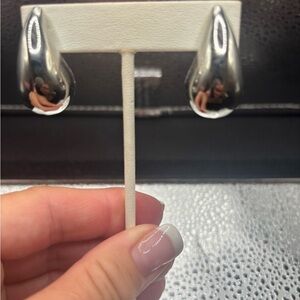 Silver Teardrop Post Earrings